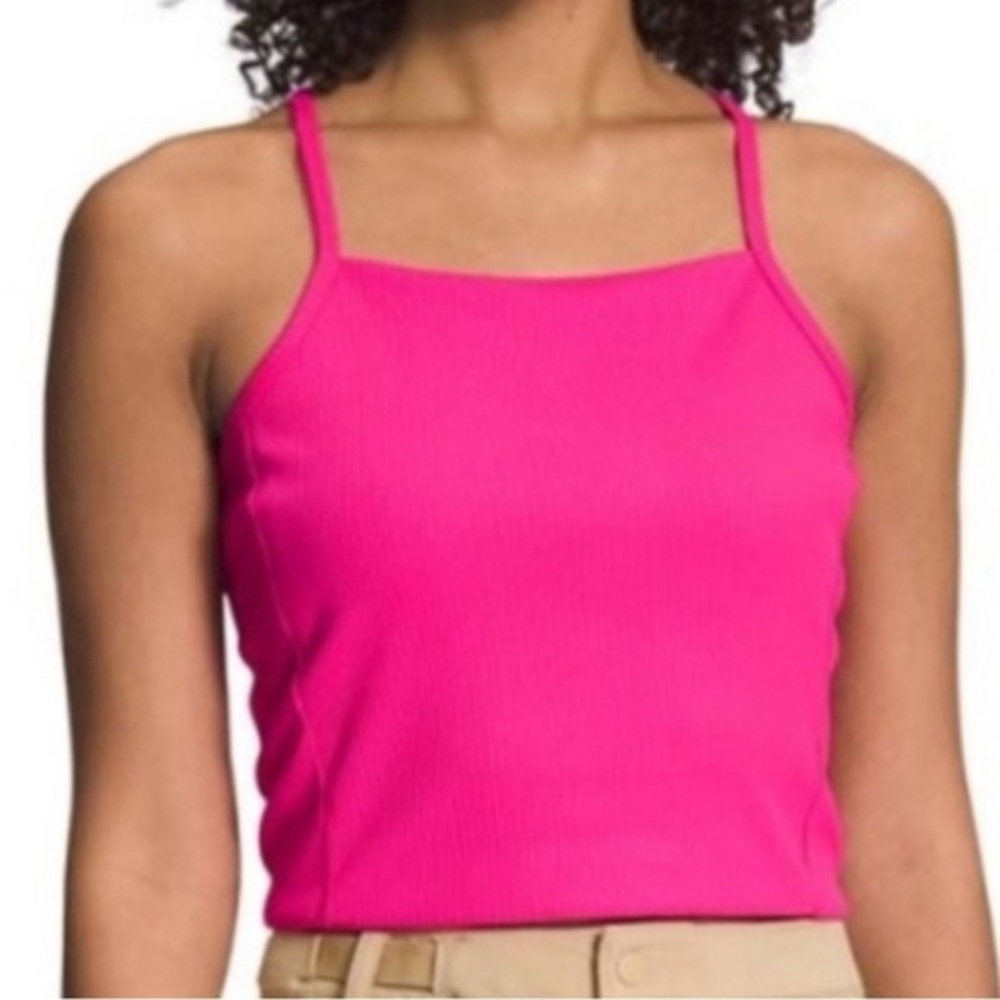 The North Face Guide Forward Rib Tanklette Women's Top Pink Glow Size XL